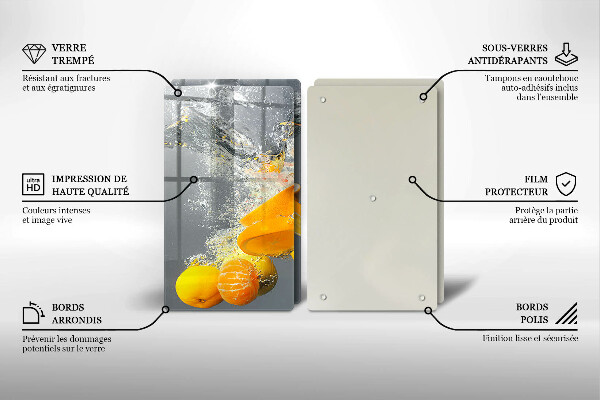 Tábua de corte Limões em água