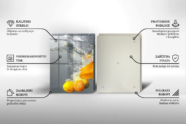Tábua de corte Limões em água