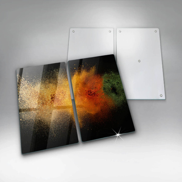 Tábua de cortar de vidro Especiarias coloridas