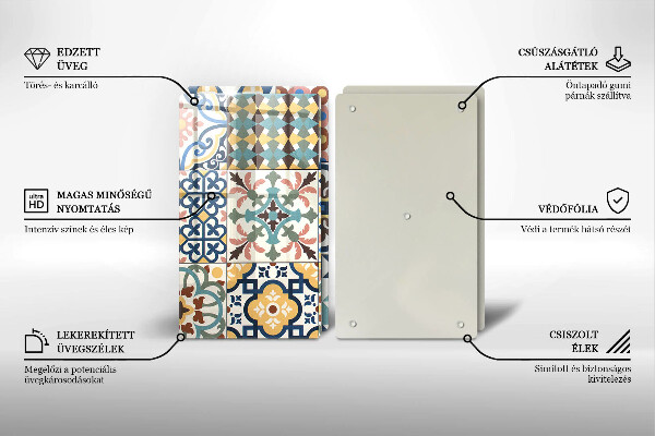 Tábua de corte de vidro Azulejos decorativos