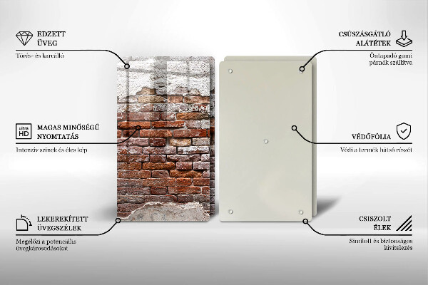 Tábua para cozinha Parede velha de tijolos e concreto