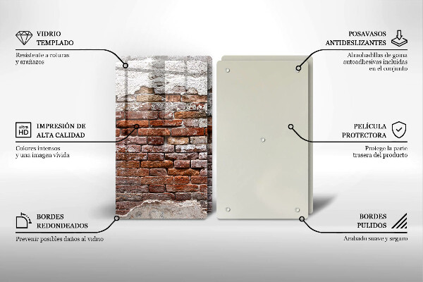 Tábua para cozinha Parede velha de tijolos e concreto