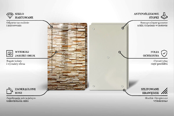 Tábua de vidro Textura de pedras decorativas