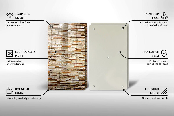 Tábua de vidro Textura de pedras decorativas