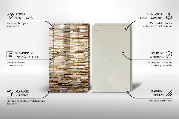 Tábua de vidro Textura de pedras decorativas