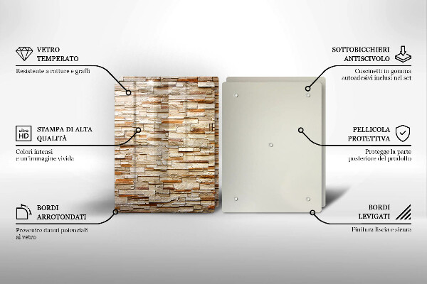 Tábua de vidro Textura de pedras decorativas
