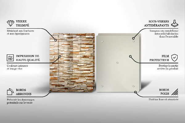 Tábua de vidro Textura de pedras decorativas
