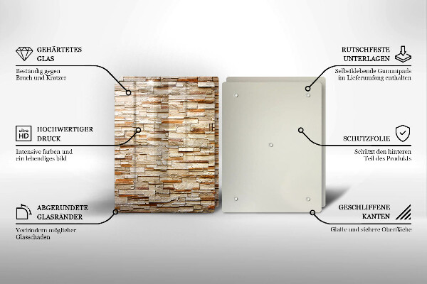 Tábua de vidro Textura de pedras decorativas