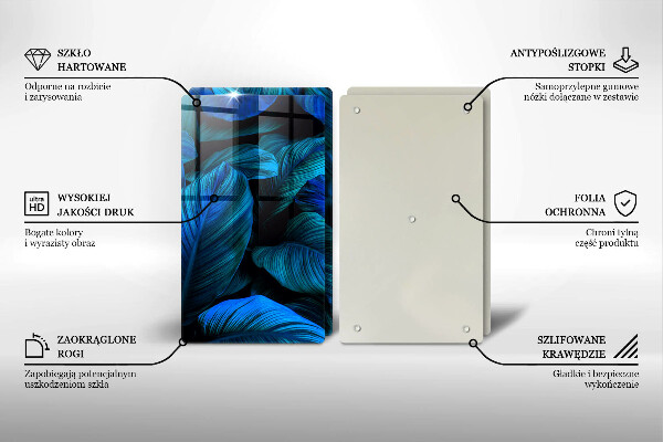 Tábua de cortar alimentos Folhas de vegetação da selva