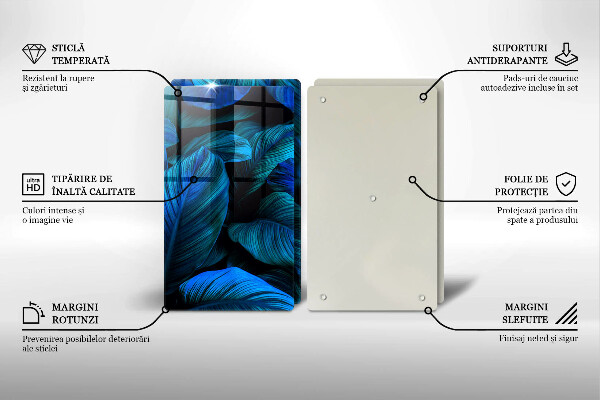 Tábua de cortar alimentos Folhas de vegetação da selva