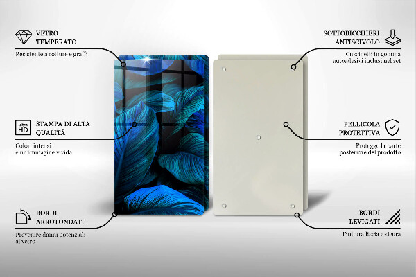 Tábua de cortar alimentos Folhas de vegetação da selva