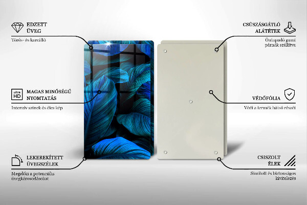 Tábua de cortar alimentos Folhas de vegetação da selva