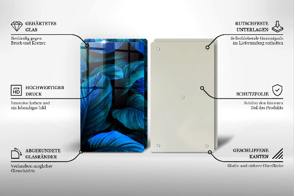 Tábua de cortar alimentos Folhas de vegetação da selva