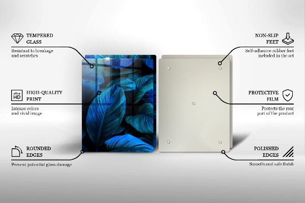 Tábua de cortar alimentos Folhas de vegetação da selva