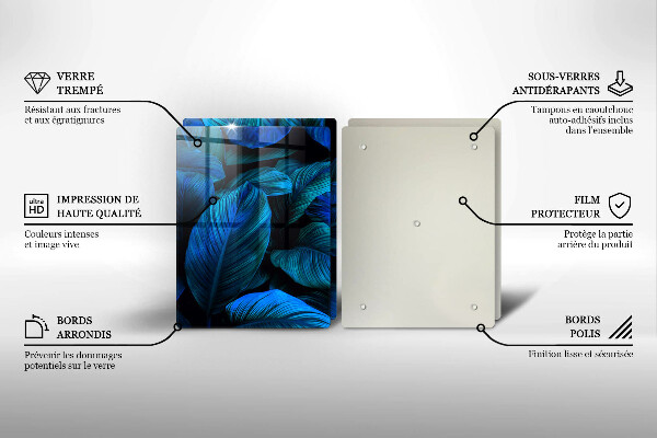 Tábua de cortar alimentos Folhas de vegetação da selva