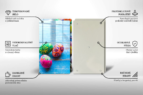 Tábua de corte de vidro ovos de páscoa