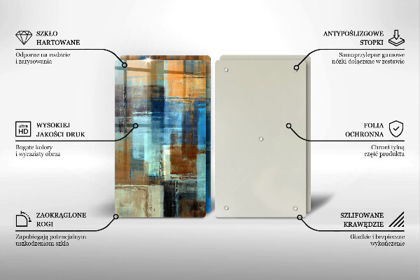 Tábua de vidro Fundo pintado