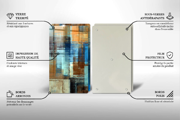 Tábua de vidro Fundo pintado