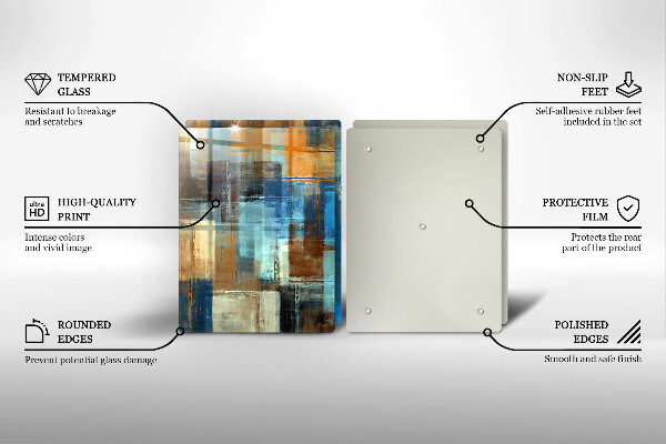 Tábua de vidro Fundo pintado