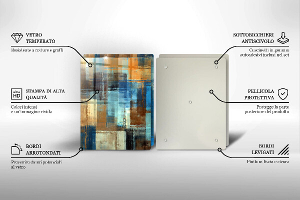 Tábua de vidro Fundo pintado