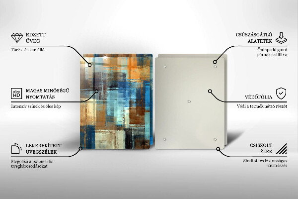 Tábua de vidro Fundo pintado