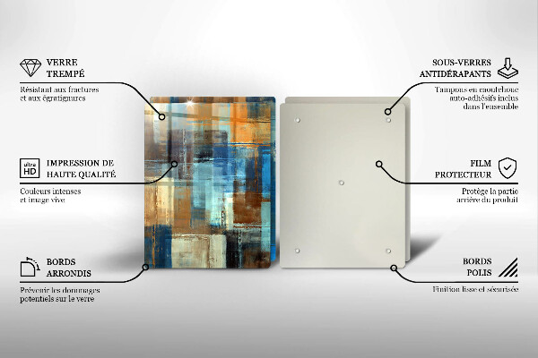 Tábua de vidro Fundo pintado