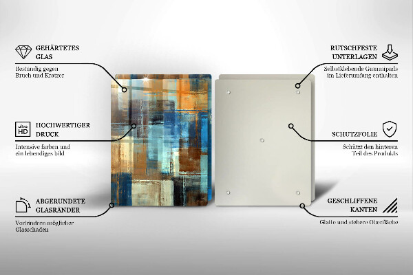 Tábua de vidro Fundo pintado