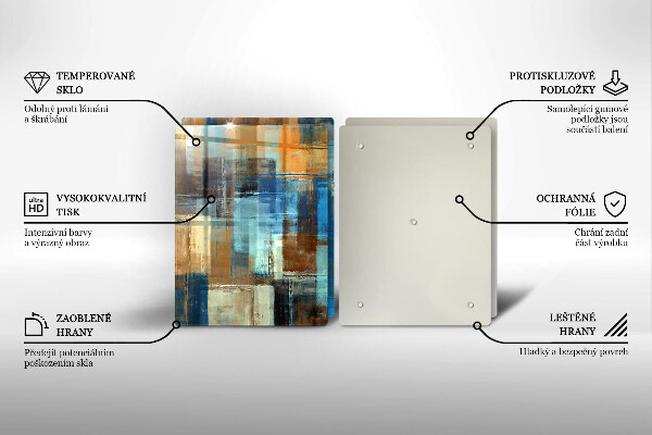 Tábua de vidro Fundo pintado