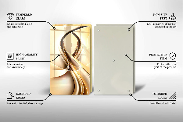 Tábua de corte de vidro Fumaça abstrata