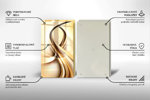 Tábua de corte de vidro Fumaça abstrata