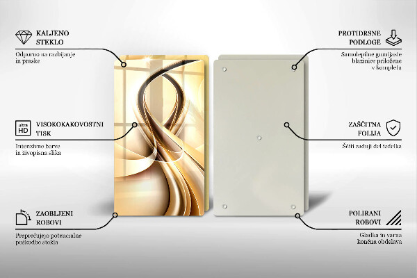 Tábua de corte de vidro Fumaça abstrata