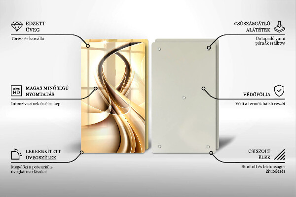 Tábua de corte de vidro Fumaça abstrata