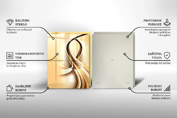 Tábua de corte de vidro Fumaça abstrata