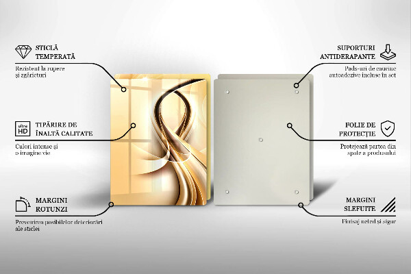 Tábua de corte de vidro Fumaça abstrata