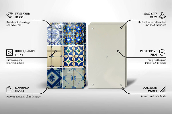 Tábua de vidro Azulejos decorativos