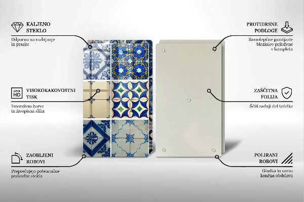 Tábua de vidro Azulejos decorativos