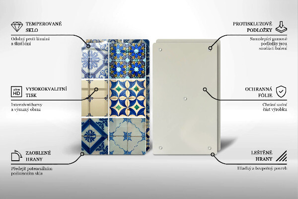Tábua de vidro Azulejos decorativos