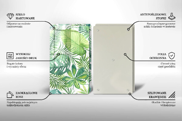 Tábua cozinha Folhas boho em aquarela