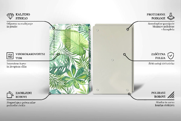 Tábua cozinha Folhas boho em aquarela