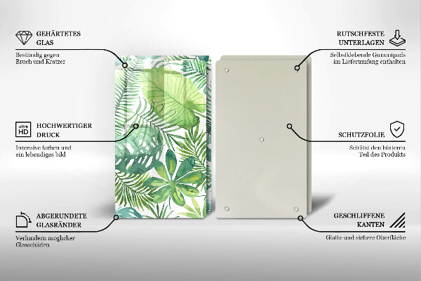 Tábua cozinha Folhas boho em aquarela