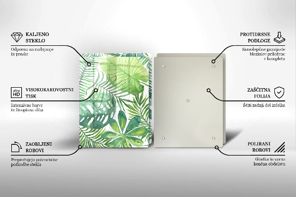 Tábua cozinha Folhas boho em aquarela