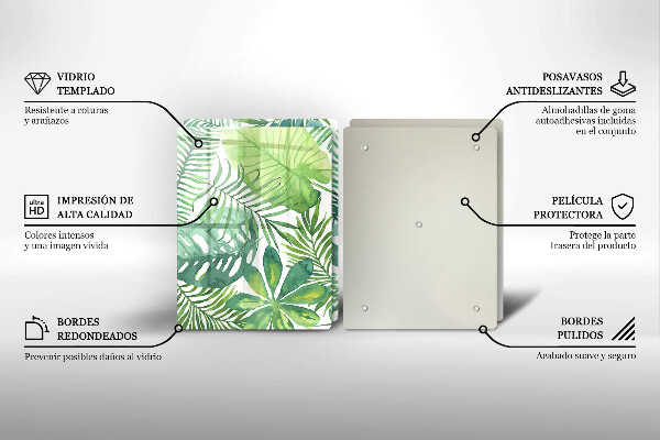 Tábua cozinha Folhas boho em aquarela