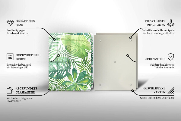 Tábua cozinha Folhas boho em aquarela