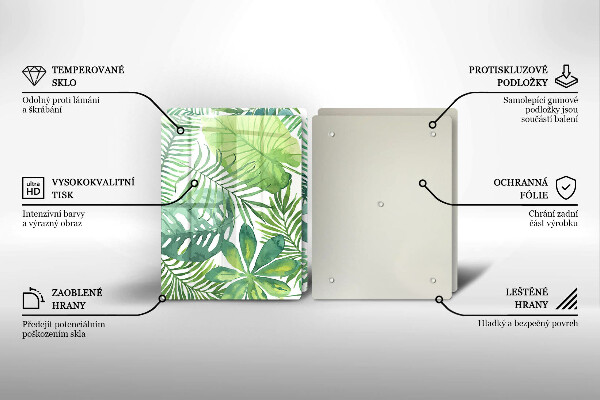 Tábua cozinha Folhas boho em aquarela