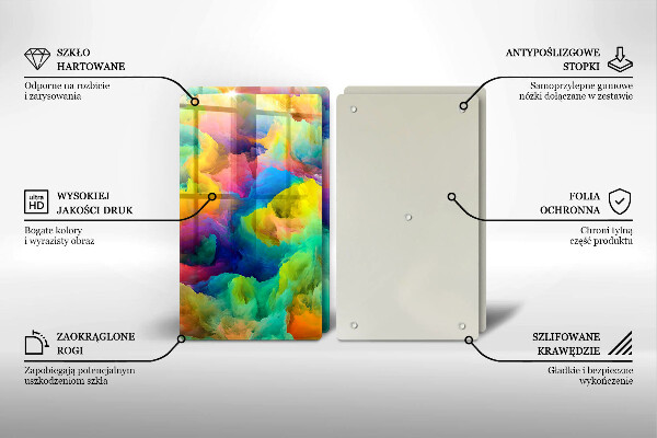 Tábua de corte de vidro Abstração colorida