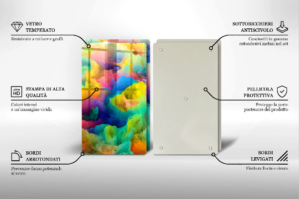 Tábua de corte de vidro Abstração colorida