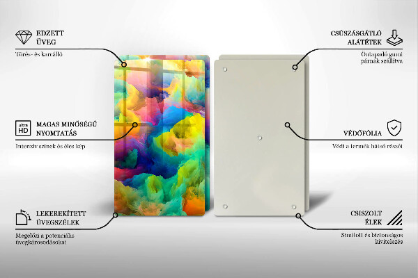 Tábua de corte de vidro Abstração colorida