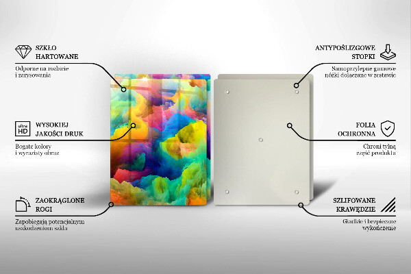 Tábua de corte de vidro Abstração colorida