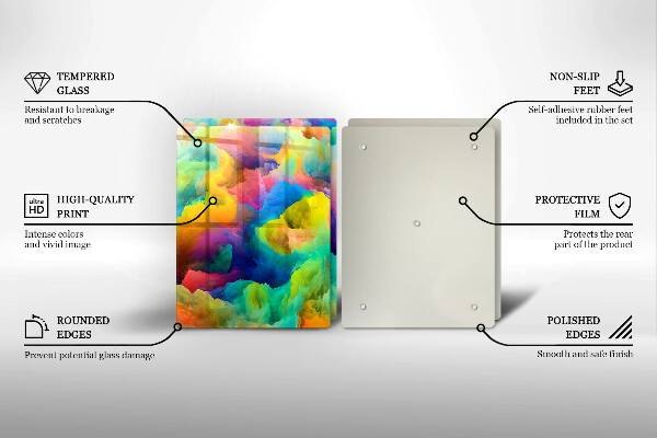 Tábua de corte de vidro Abstração colorida