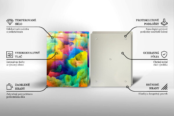 Tábua de corte de vidro Abstração colorida